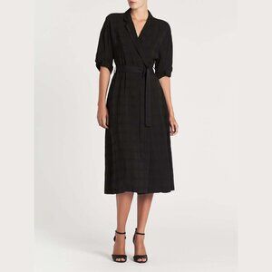 Equipment Anitone Satin Jacquard Wrap Midi Dress